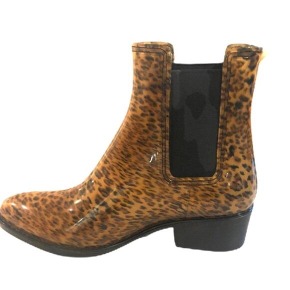 Jeffrey Campbell Women's Brown Black Leopard Waterproof Havana Rain Boots Size 6 - Picture 2 of 8